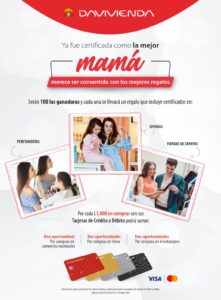 En este día de las madres Banco Davivienda certifica a mamá con múltiples premios