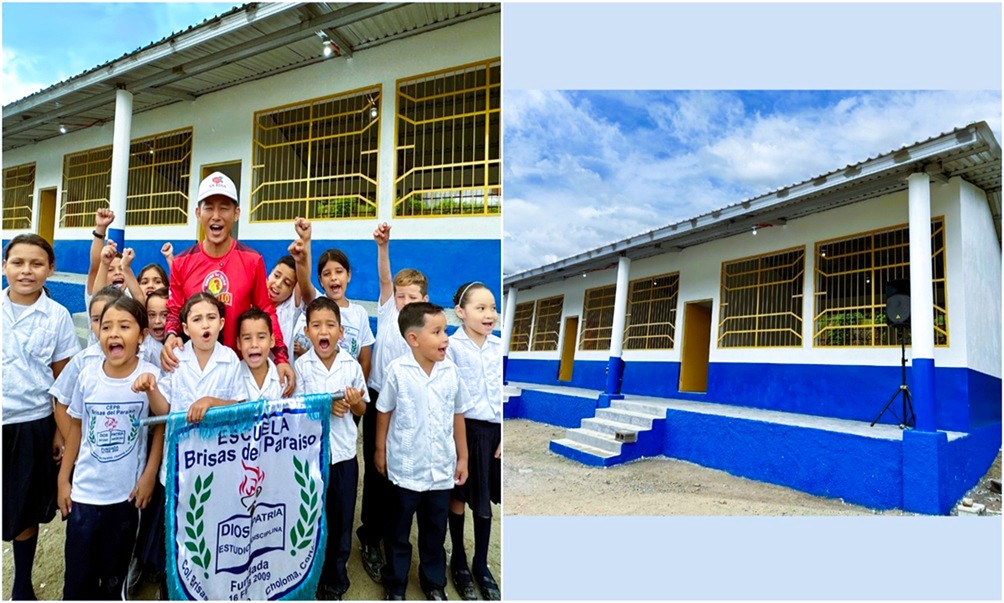Shin Fujiyama termina escuela numero 73 en López Arellano, Choloma